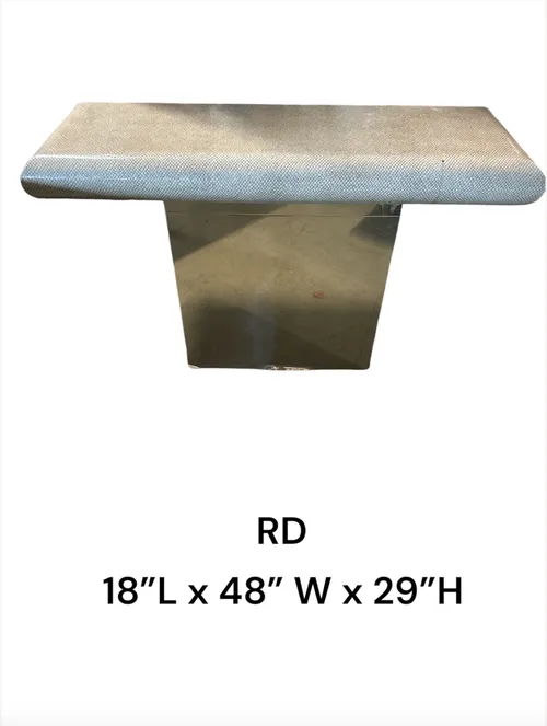 console table karl spriner like  metal base  stone top