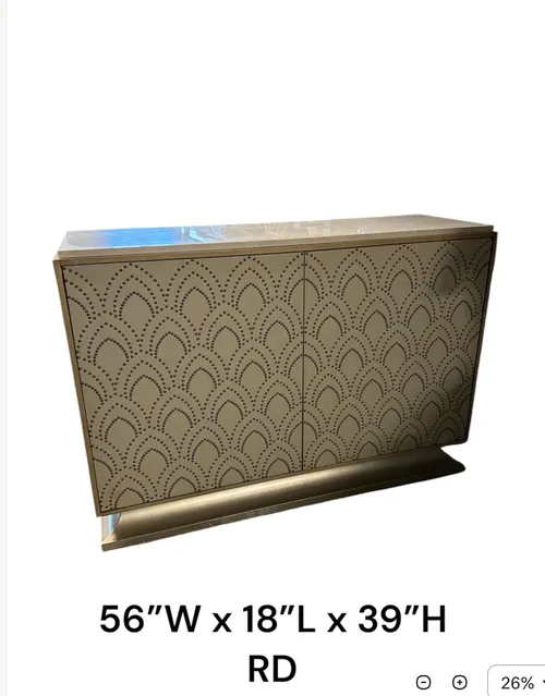 Caracole “Nailed It” Buffet champagne color nailhead design