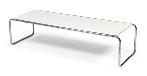 marcel breuer laccio coffee table white and chrome b20 tubular knoll