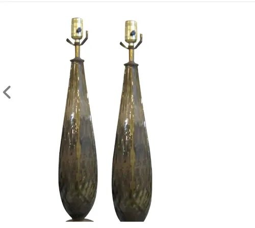 smoke Murano table lamps 1940s