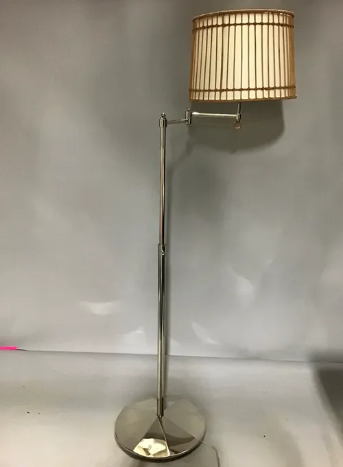 standing/floor lamp chrome bamboo shade 