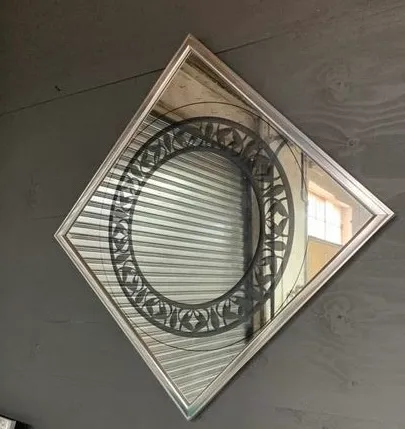 silk screen mirror mid century square 