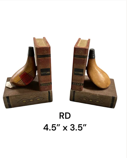 golf club bookends wood vintage