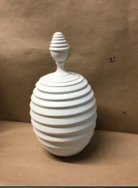 white decorative form ribbed 