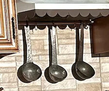 rustic hand hammered  kitchen ladles 