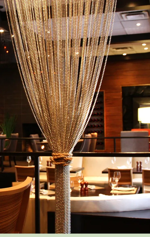 Shimmer screen round ball beaded curtains aged brass