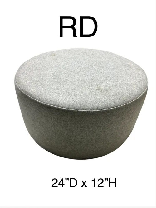 poof ottoman grey wool 
