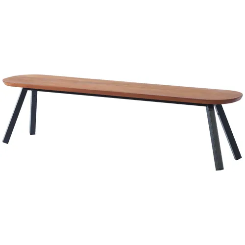 you and me bench /wood bench black legs  15 x47 x18h