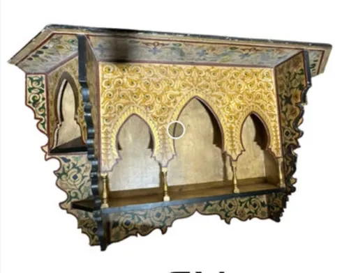 morrocan painted shelf etagere 