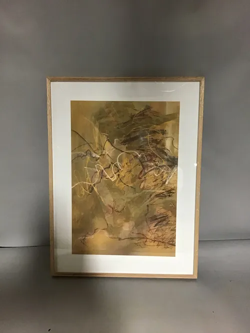 ochre abstract squiggles art leftbank 