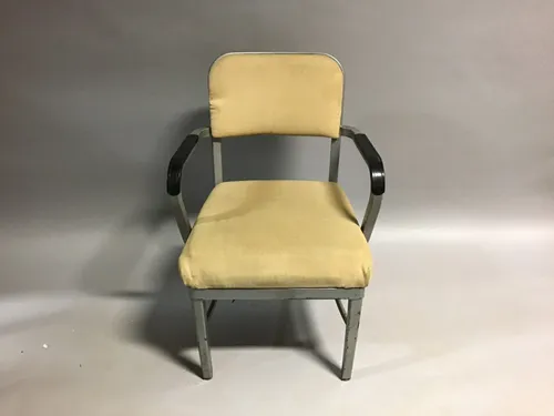 vintage cushion aluminum chair with arms 