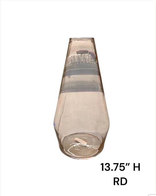glass vase tapered top 13.75
