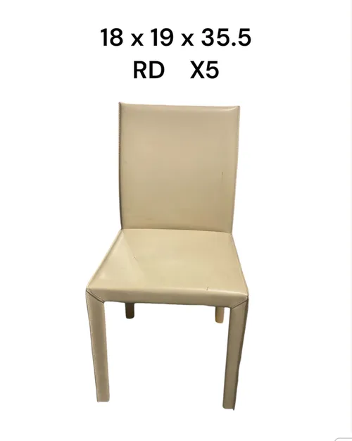 cream side dining chairs armless leather sand leather crate and barrel