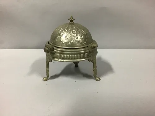 Moroccan decorative silver embossed dish metal 