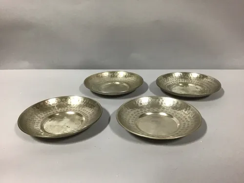silver morrocan tea plates x4 