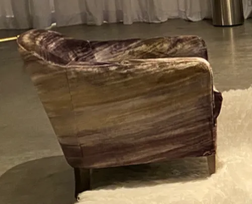 club /lounge chairs varigated silk velvet brown 