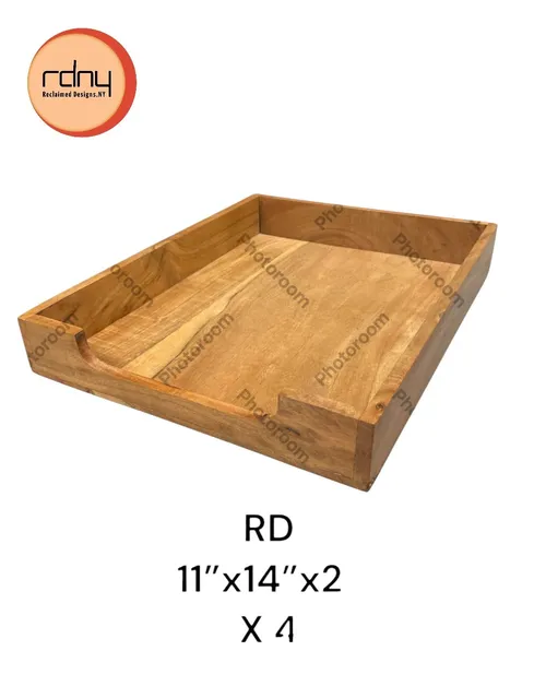 wood in box letter tray