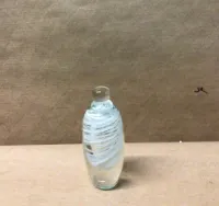 blown glass bottle white swirl with top