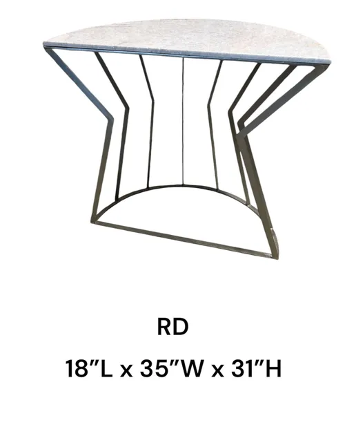 console marble na metal demi lune cosnole 