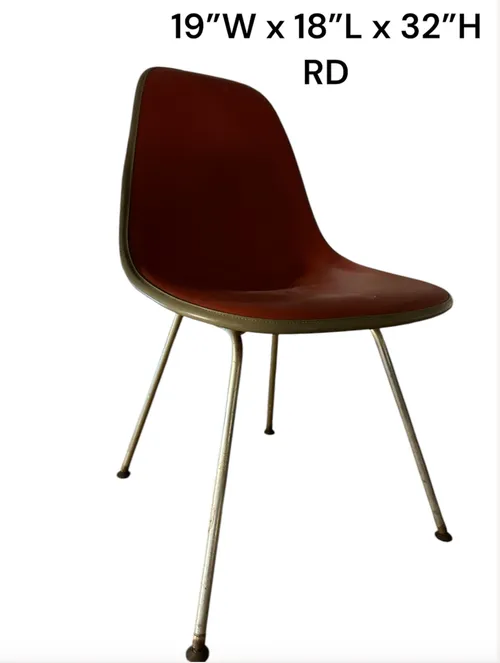 eames herman miller leather bucket chair armless orange chair taupe trim