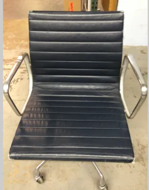 dark blue leather aluminum group herman miller office chair 