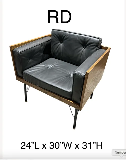 lounge chair solid wood sides harvey prober club chair black leather chrome legs 