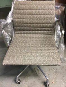 vintage eames aluminum group grey fabric 