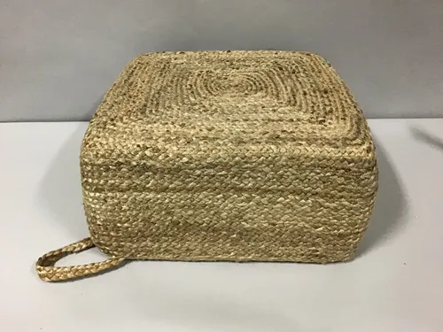 Jute floor cushion square with handle