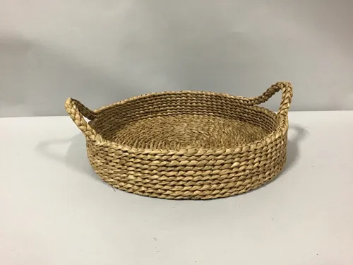 round woven tray with handles 