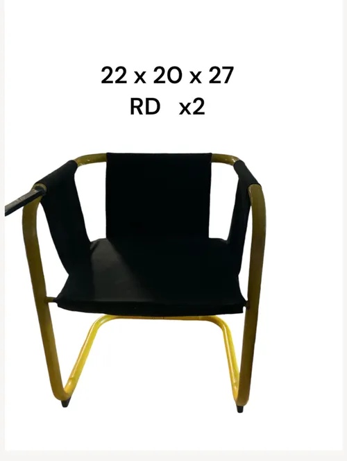 Yellow tube sling chairs, canteliver black canvas /Cantilever Armchair in the style of Gae Aulenti, Italy