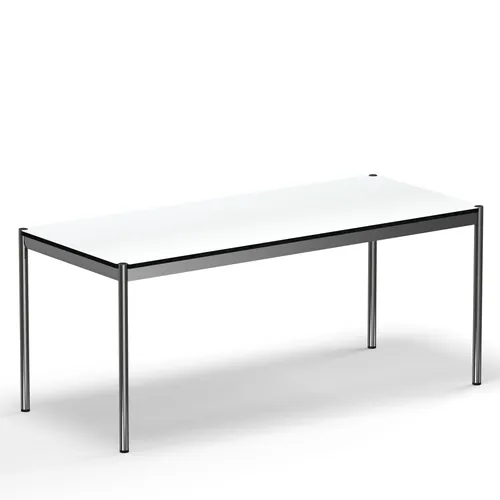 white usm table desk - pearl gray laminate top