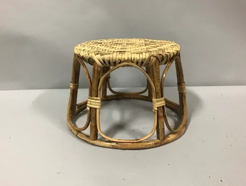 round stool rattan wicker ottoman bamboo stool 