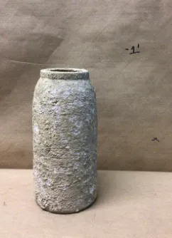 rustic clay vase cylinder 
