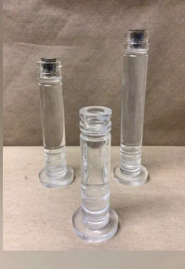 clear candle holders glass/ acrylic set of 3 