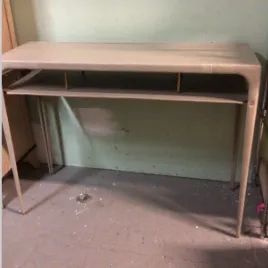 wisp leather console table by ochre tan 