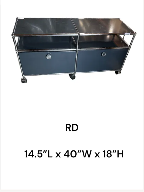 usm black cabinet  2 drawer 14.5L x40w x 18h