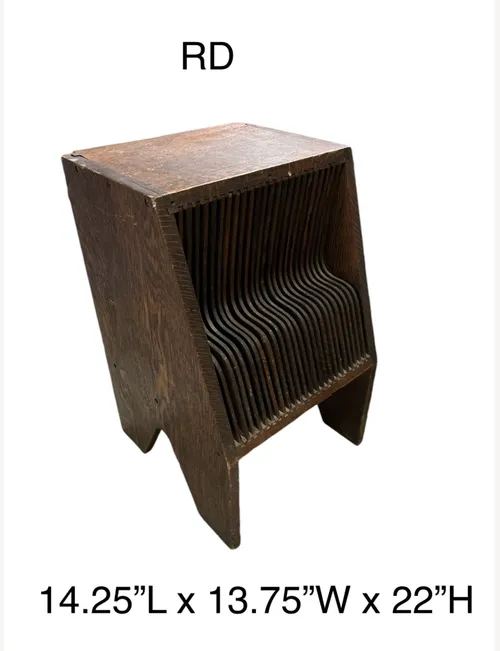 wooden mid century record holder 14x16x22h