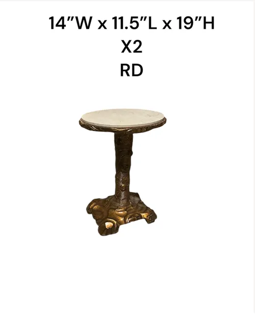 Albero drink table side by bunny williams /gold pedestal base marble top 