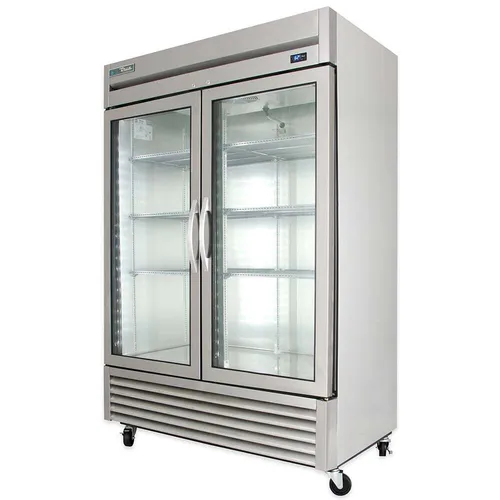 True glass front fridge double door stainless fridge 