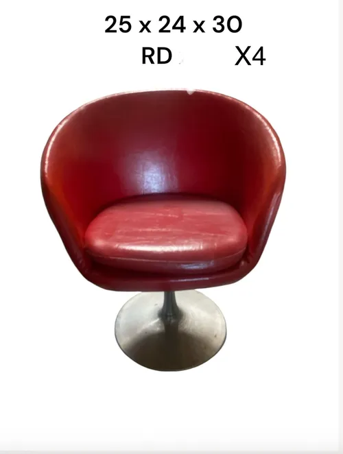 red vinyl pod chair space age trumpet base aluminum dining