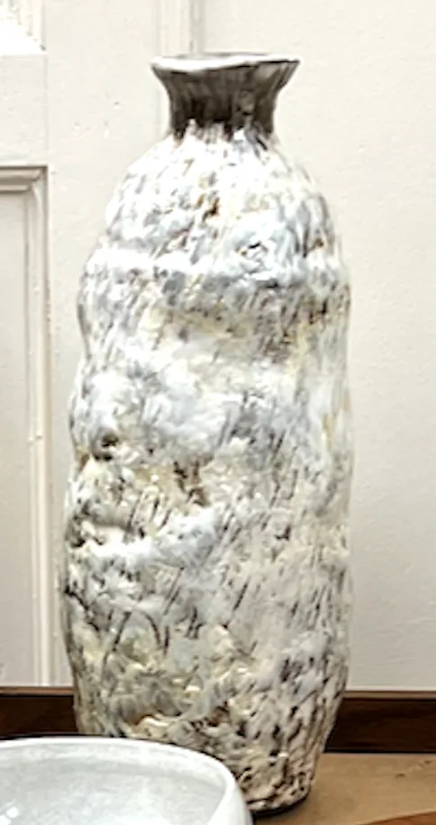 handmade vase white glazed 