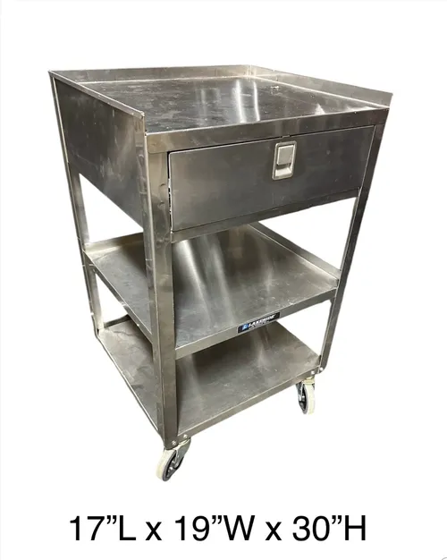 lakeside rolling steel equipment cart 2 shelf