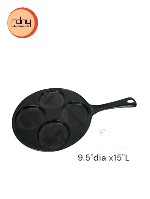 cast iron 4 cup pancake skillet  pan with handle