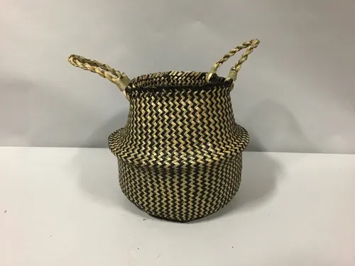 black and white basket with handles 