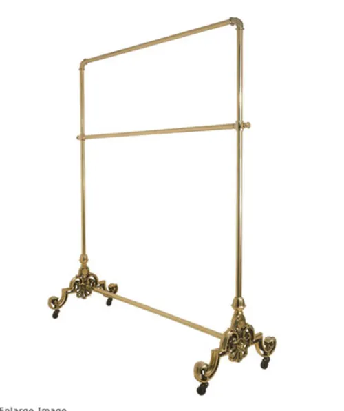 brass decorative vintage rolling wardrobe coat rack