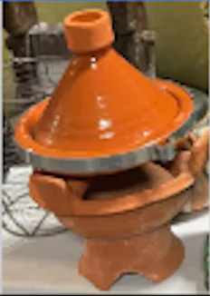 Morrocan hand crafted terracotta  tajine with base 