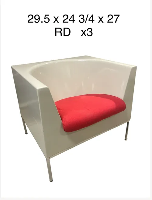 white plastic cube lounge chair red seat,Massimo Vignelli Style Plastic Cube Lounge Chairs