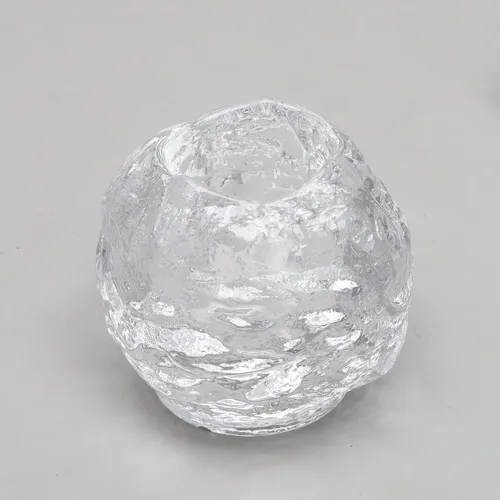 ANN WOLFF. “Snowball”, 4 clear glass lanterns, Kosta Boda./votives