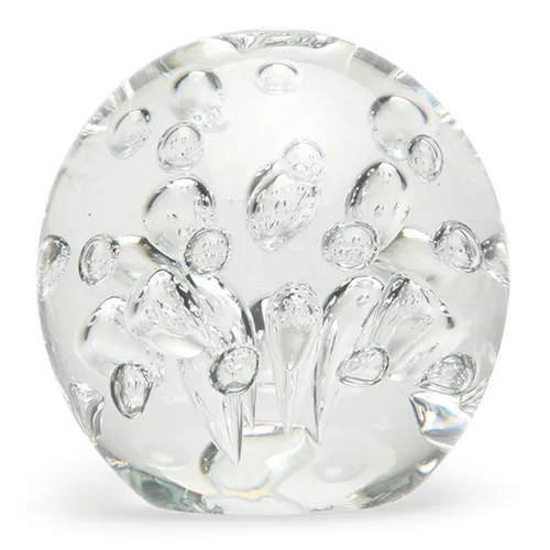clear crystal bubble paperweight 