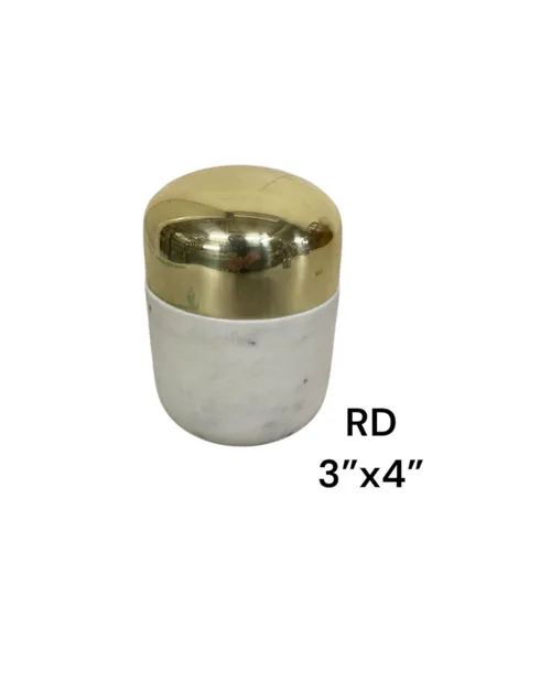 capsule canister gold and marble 